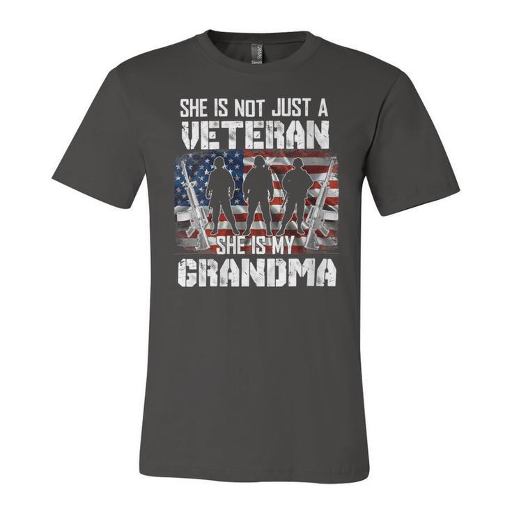 Veteran Womens Veteran She Is My Grandma American Flag Veterans Day 333 Navy Soldier Army Military Unisex Jersey Short Sleeve Crewneck Tshirt