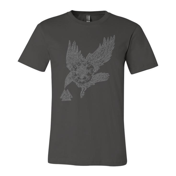 Viking Nordic Norse Mythology Raven & Runes Jersey T-Shirt
