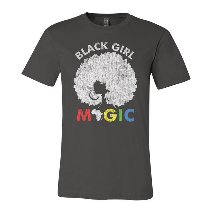 Vintage African Afro Black Girl Magic Pride Melanin Woman Jersey T-Shirt