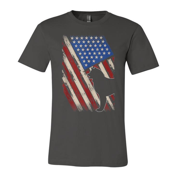 Vintage Akita Dog American Flag Retro Akita 4Th Of July  Unisex Jersey Short Sleeve Crewneck Tshirt