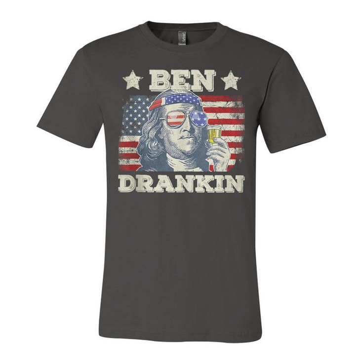 Vintage Ben Drankin 4Th Of July Benjamin Usa Flag   Unisex Jersey Short Sleeve Crewneck Tshirt