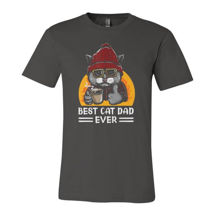 Vintage Best Cat Father Dad Ever Cat Daddy Fathers Day Jersey T-Shirt