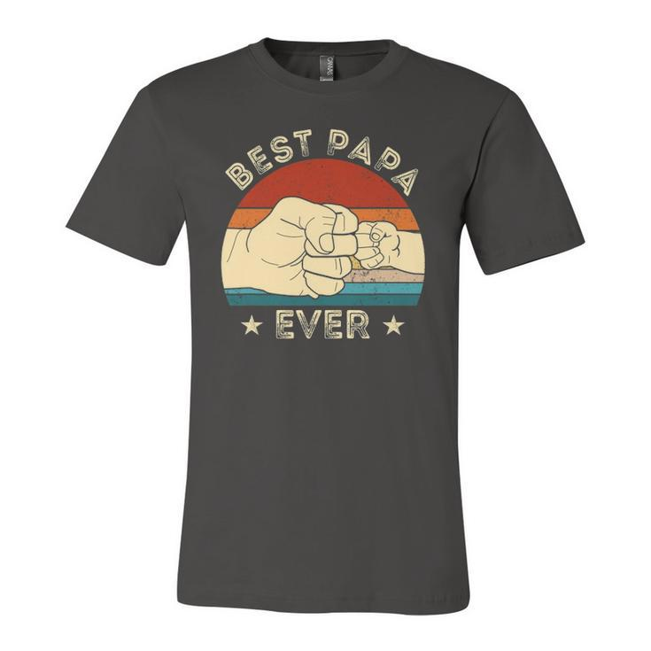 Vintage Best Papa Ever Fist Bump Grandpa Fathers Day Jersey T-Shirt