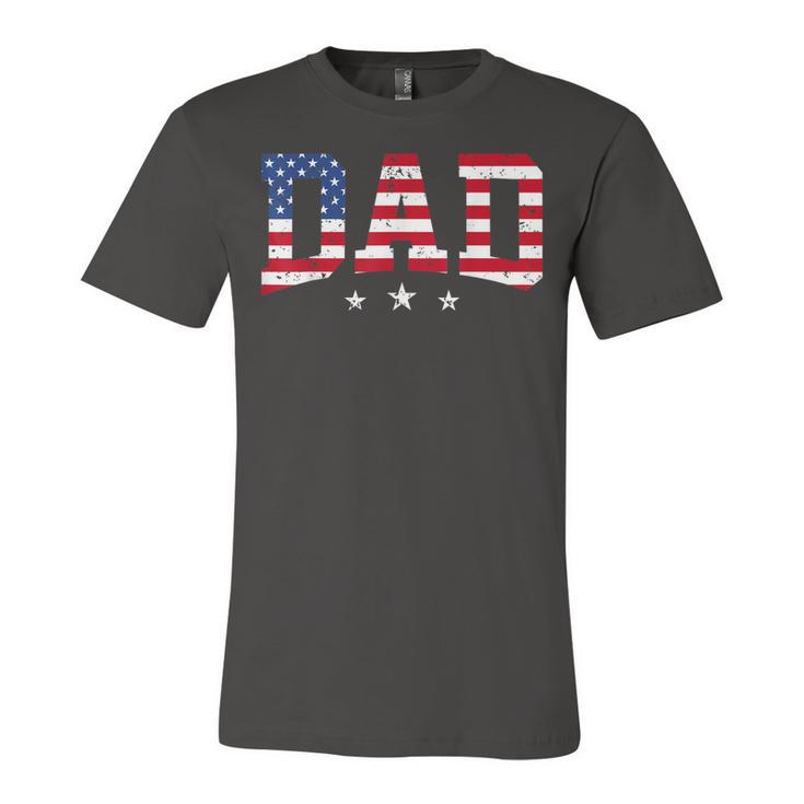 Vintage Dad Fathers Day American Flag Usa Dad 4Th Of July Jersey T-Shirt