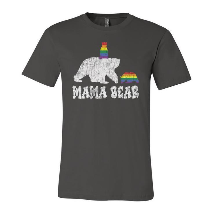 Vintage Mama Bear Pride Mother Teens Mom Lesbian Gay Lgbtq Jersey T-Shirt