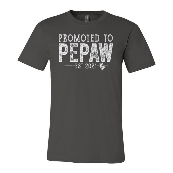 Vintage Promoted To Pepaw Est 2021 Fathers Day Christmas Jersey T-Shirt