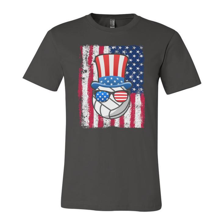 Volleyball Ball American Flag 4Th Of July Jersey T-Shirt