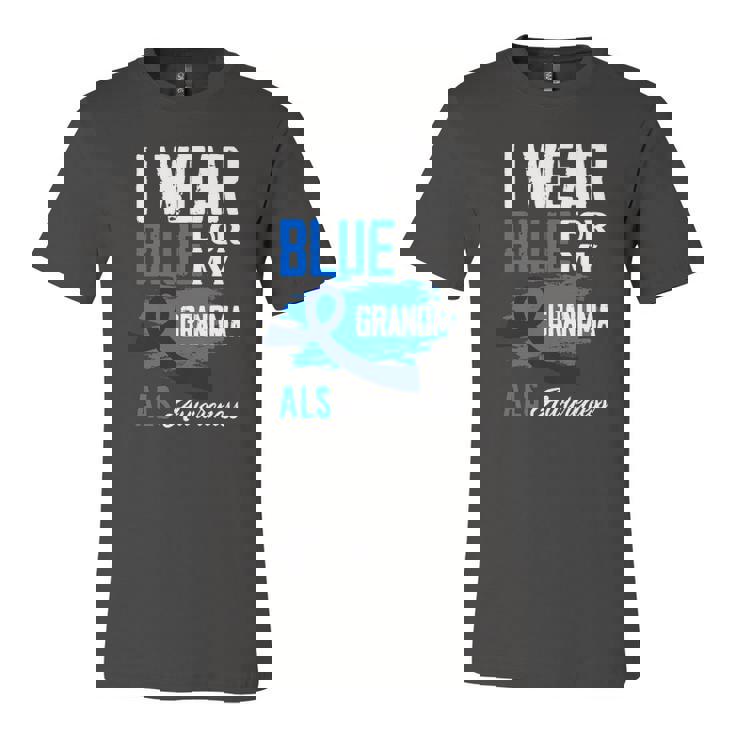 I Wear Blue For My Grandma Support Als Awareness Jersey T-Shirt
