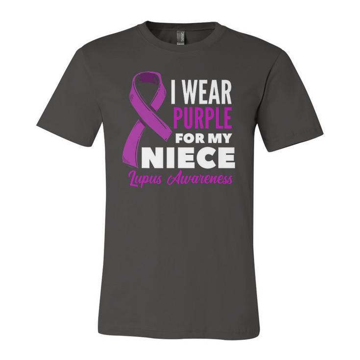 I Wear Purple For My Niece Lupus Uncle Aunt Lupus Awareness Jersey T-Shirt