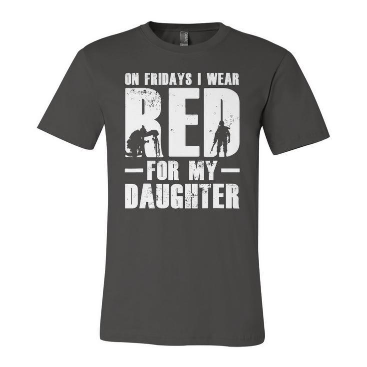 I Wear Red For My Daughter Military Red Flag Friday Jersey T-Shirt