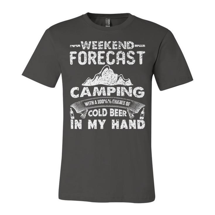 Weekend Forecast Camping  716 Trending Shirt Unisex Jersey Short Sleeve Crewneck Tshirt