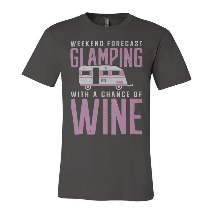 Weekend Forecast Camping With A Chance 18 Shirt Unisex Jersey Short Sleeve Crewneck Tshirt