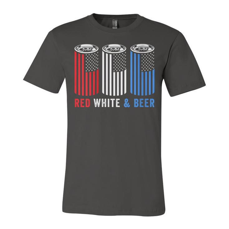Womens Red White & Beer 4Th Of July Wine Red White Blue Beer  Unisex Jersey Short Sleeve Crewneck Tshirt