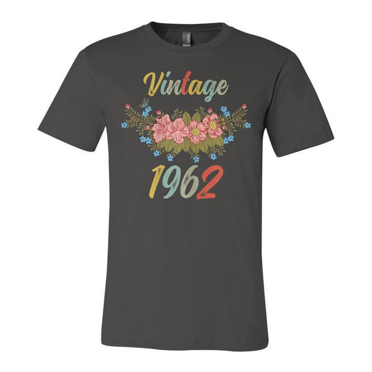 Womens Vintage 1962 Floral 60Th Birthday  Unisex Jersey Short Sleeve Crewneck Tshirt