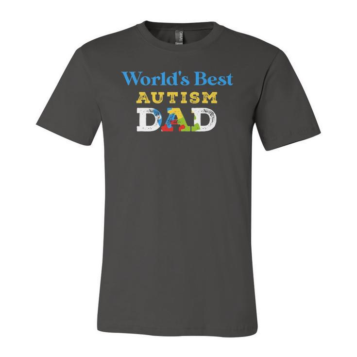 Worlds Best Autism Dad Cool Dad Autism Jersey T-Shirt