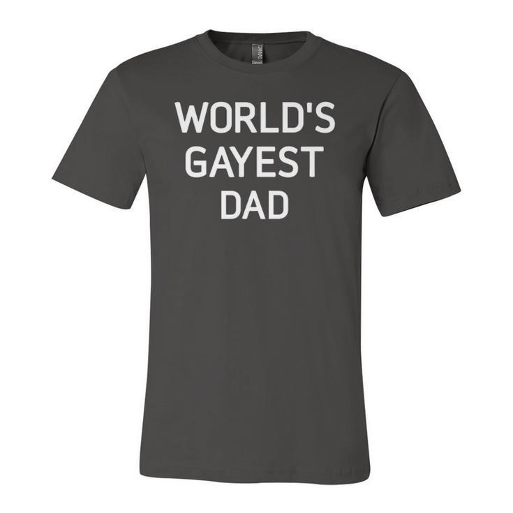 Worlds Gayest Dad Bisexual Gay Pride Lbgt Jersey T-Shirt