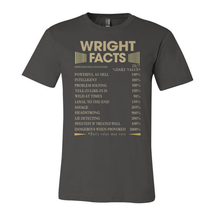 Wright Name Gift   Wright Facts Unisex Jersey Short Sleeve Crewneck Tshirt
