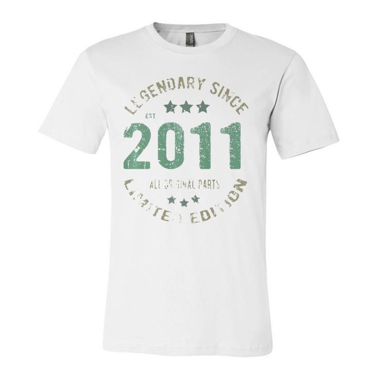 11 Years Old Bday Legendary Since 2011 Vintage 11Th Birthday Jersey T-Shirt