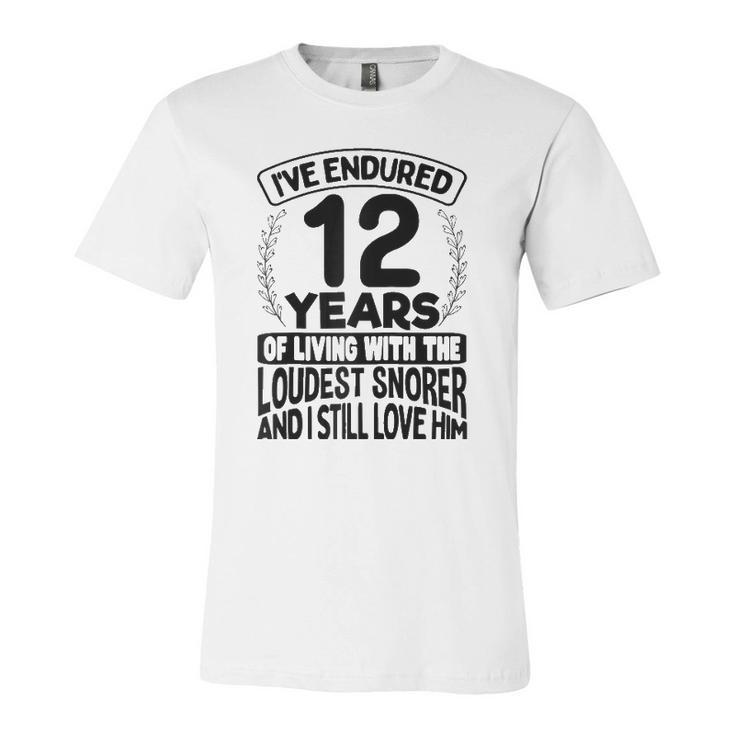 12Th Wedding Anniversary For Her 12 Years Of Marriage Raglan Baseball Tee Jersey T-Shirt