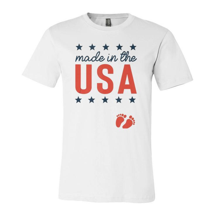 4Th Of July Baby Pregnancy Announcement Made In The Usa Jersey T-Shirt