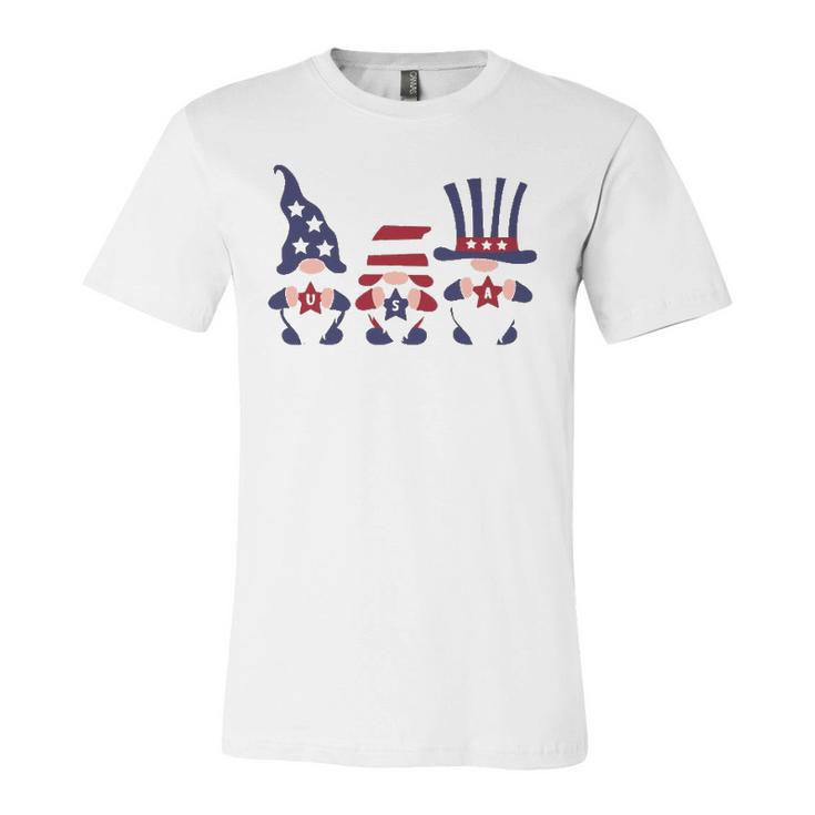 4Th Of July Patriotic Gnomes American Usa Flag Jersey T-Shirt