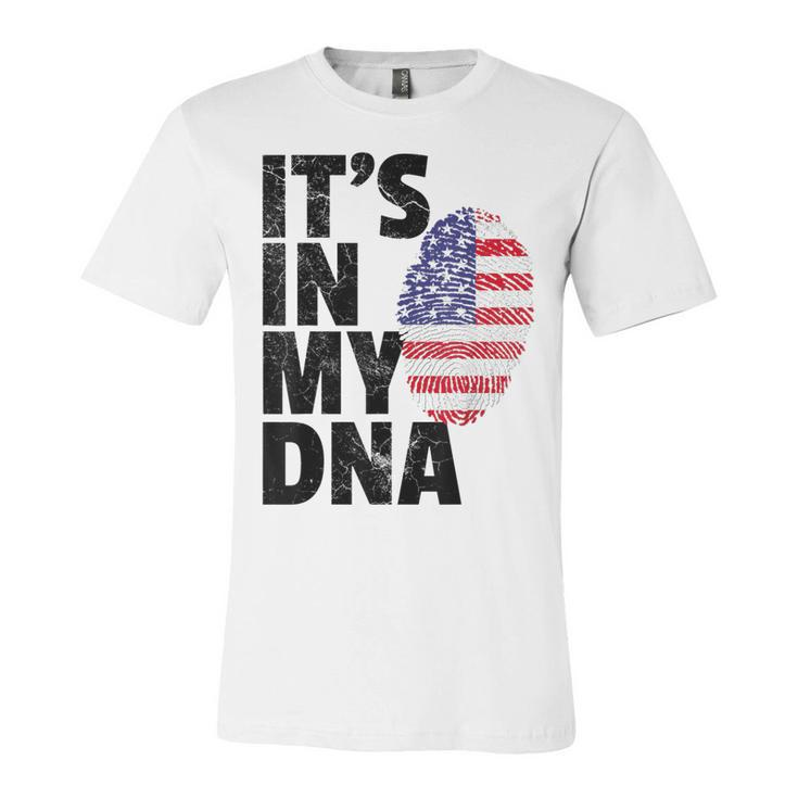 4Th Of July American Pride Its In My Dna Usa Flag Mens Dad  Unisex Jersey Short Sleeve Crewneck Tshirt
