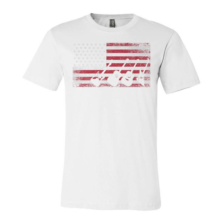 4Th Of July Gift For Men Dad Guitar Musician American Flag   Unisex Jersey Short Sleeve Crewneck Tshirt
