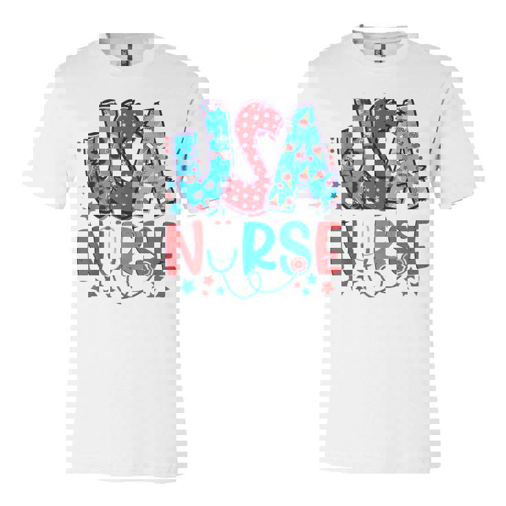 4Th Of July Usa Nursery American Nurse 2022 Patriotic Nurse  Unisex Jersey Short Sleeve Crewneck Tshirt
