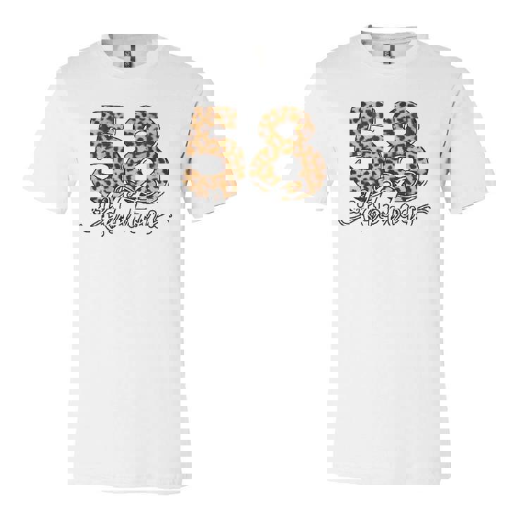 58Th Birthday Fabulous 58 Years Old Cool Leopard Birthday Jersey T-Shirt