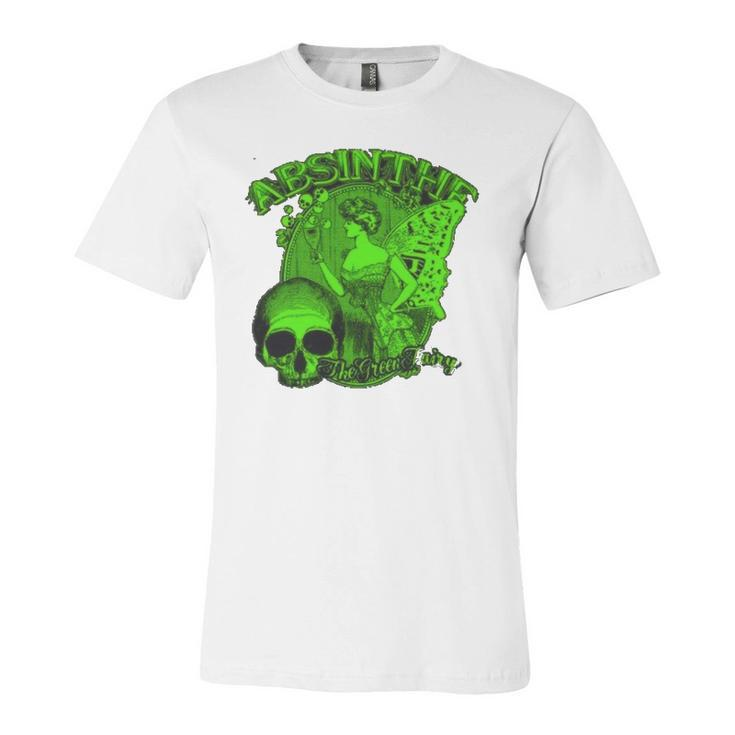Absinthe Skull Green Fairy Retro Jersey T-Shirt