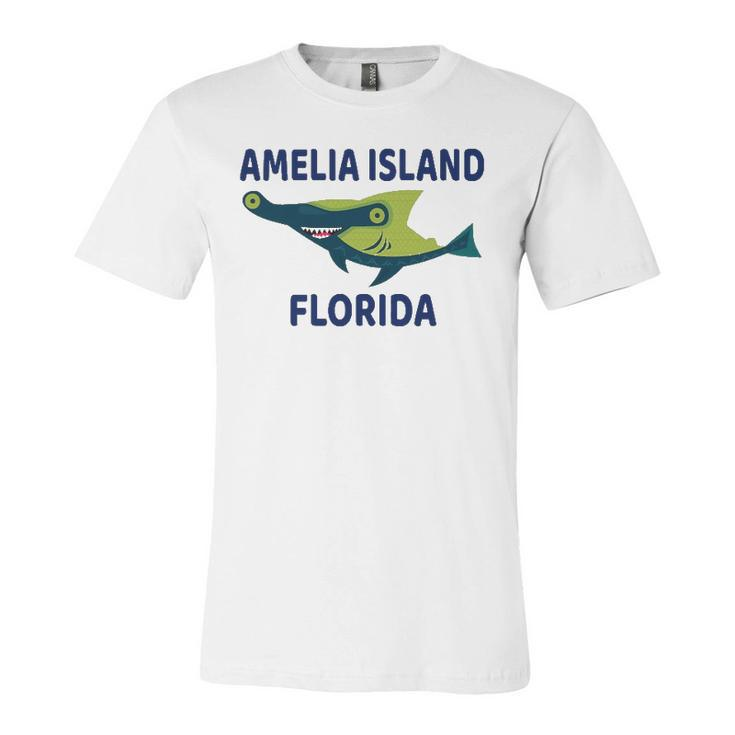 Amelia Island Florida Shark Themed Jersey T-Shirt