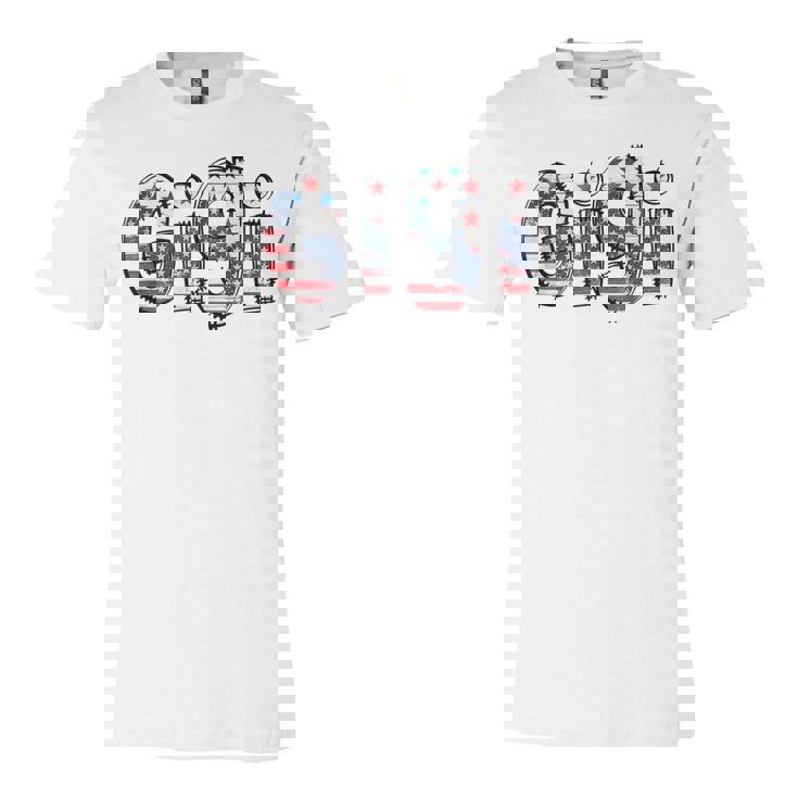 America Gigi Retro American Flag Patriotic Gigi 4Th Of July  Unisex Jersey Short Sleeve Crewneck Tshirt