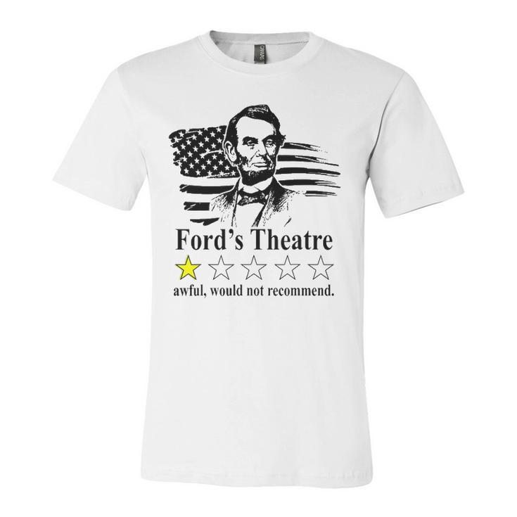 American Flag Abraham-Lincoln Fords Theatre Rating Jersey T-Shirt