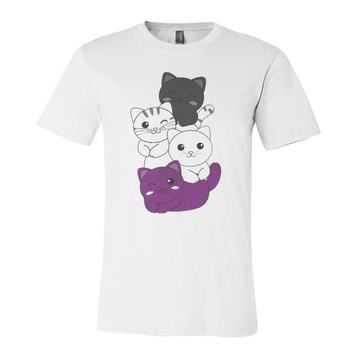 Asexual Flag Pride Lgbtq Cats Asexual Cat Jersey T-Shirt