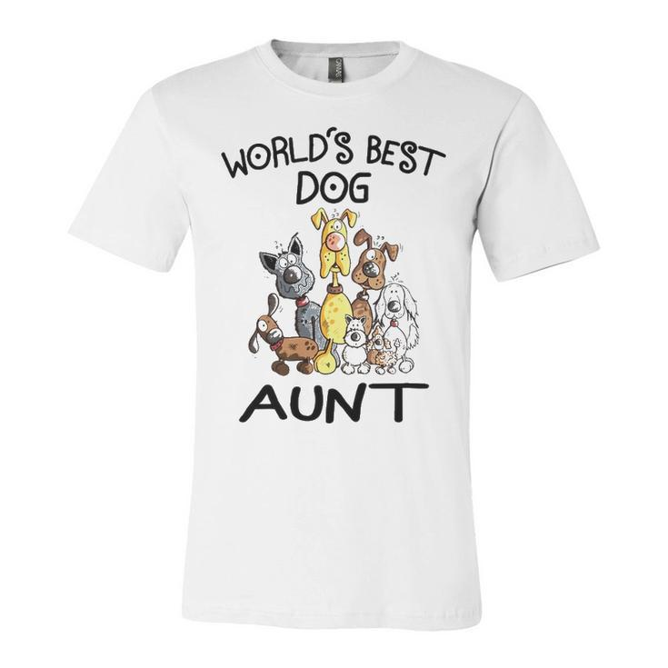 Aunt Gift   Worlds Best Dog Aunt Unisex Jersey Short Sleeve Crewneck Tshirt