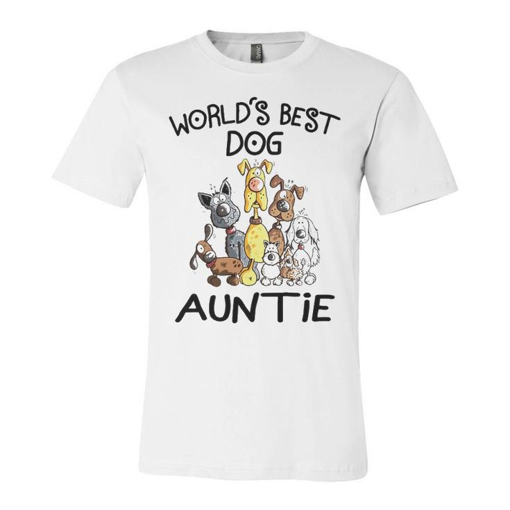 Auntie Gift   Worlds Best Dog Auntie Unisex Jersey Short Sleeve Crewneck Tshirt