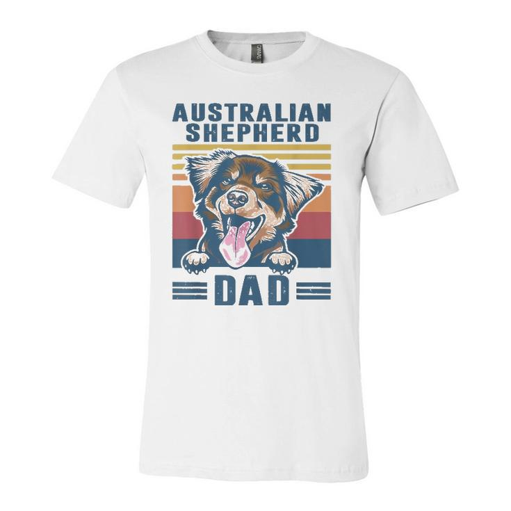 Australian Shepherd Dad Father Retro Australian Shepherd Jersey T-Shirt