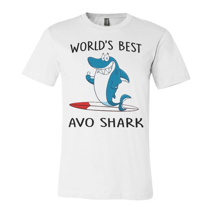Avo Grandpa Gift   Worlds Best Avo Shark Unisex Jersey Short Sleeve Crewneck Tshirt