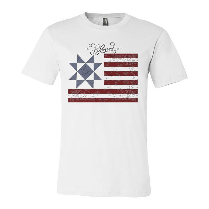Barn Quilt July 4Th Gifts Vintage Usa Flag S Unisex Jersey Short Sleeve Crewneck Tshirt