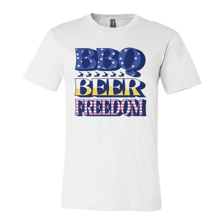 Bbq Beer Freedom 4Th Of July Jersey T-Shirt