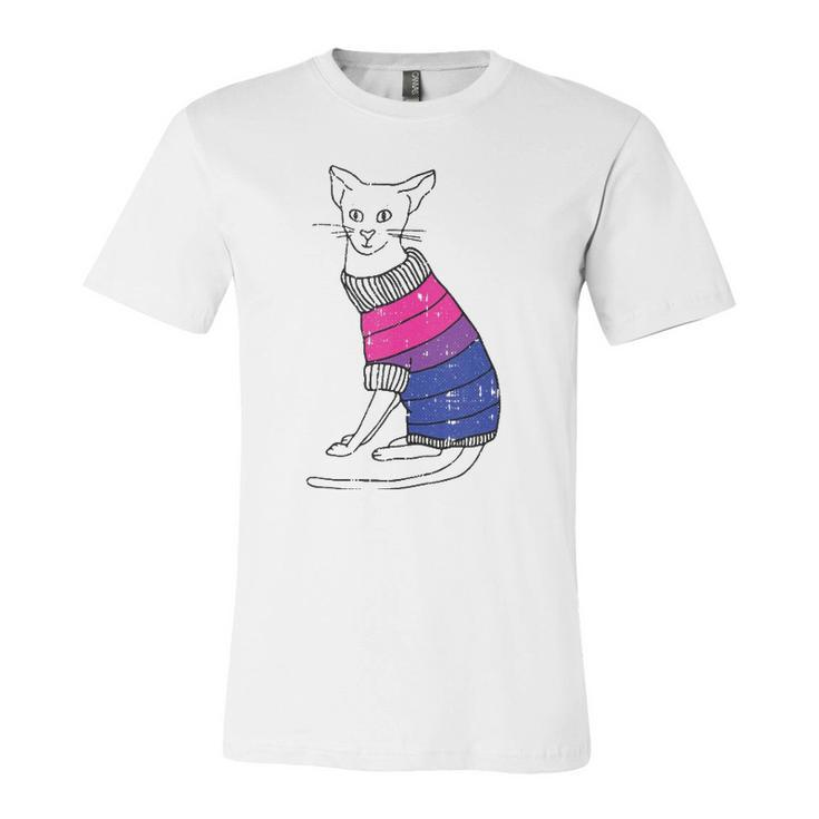 Bisexual Cat Lgbt-Q Pride Cute Kitten Kitty Proud Ally Jersey T-Shirt
