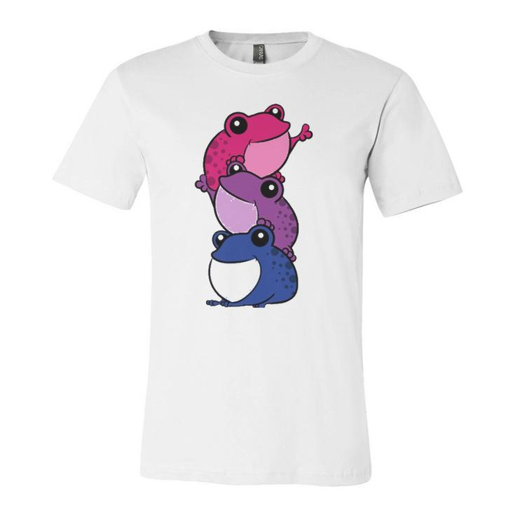 Bisexual Frog Bi Pride Lgbtq Cottagecore Kawaii Jersey T-Shirt