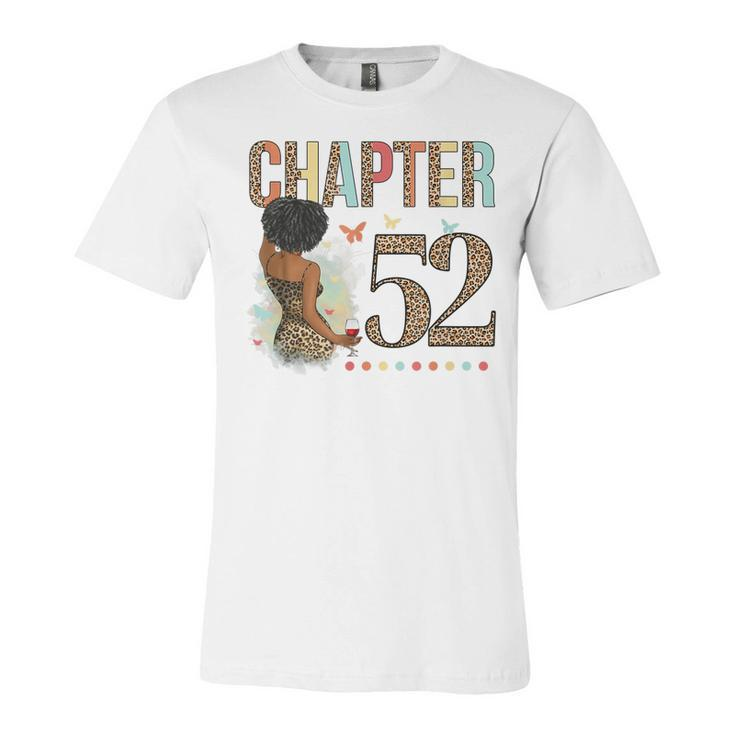 Chapter 52 Years Old 52Nd Birthday Leopard Afro Black Womens  Unisex Jersey Short Sleeve Crewneck Tshirt