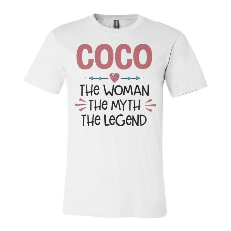Coco Grandma Gift   Coco The Woman The Myth The Legend Unisex Jersey Short Sleeve Crewneck Tshirt