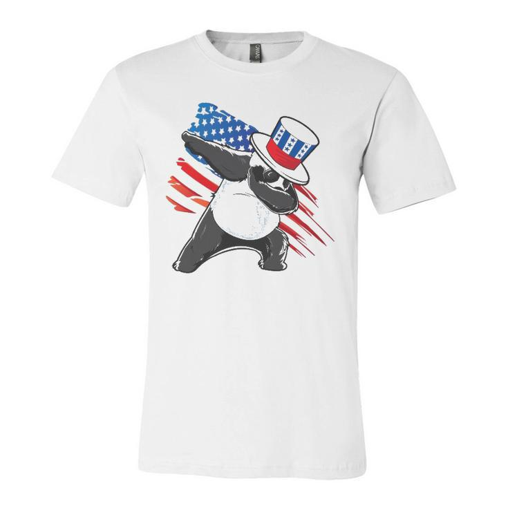 Dabbing Uncle Sam Panda 4Th Of July Jersey T-Shirt
