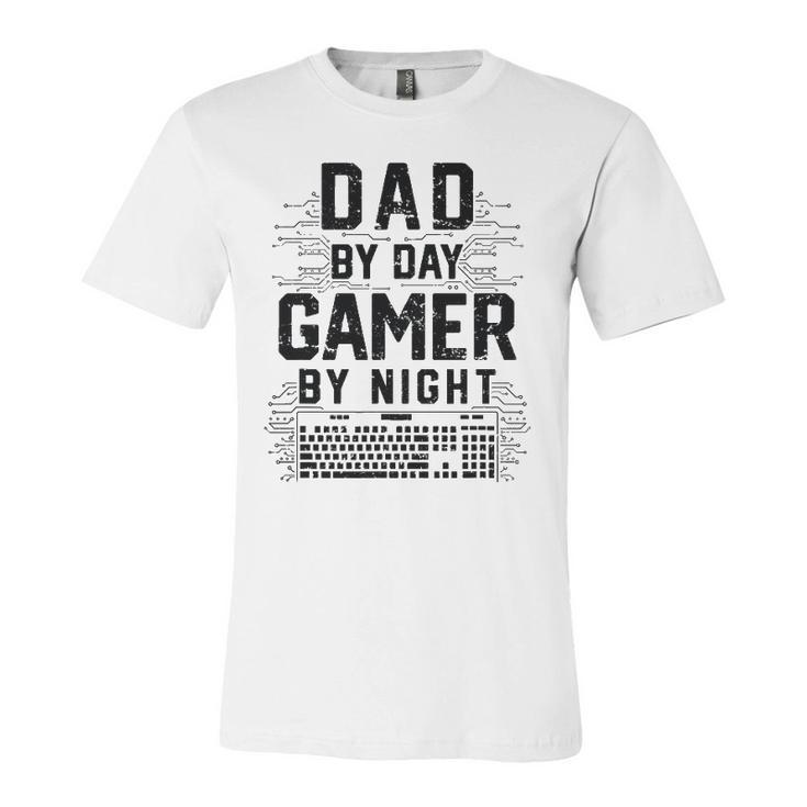 Dad By Day Gamer By Night Fathers Day Gaming Jersey T-Shirt
