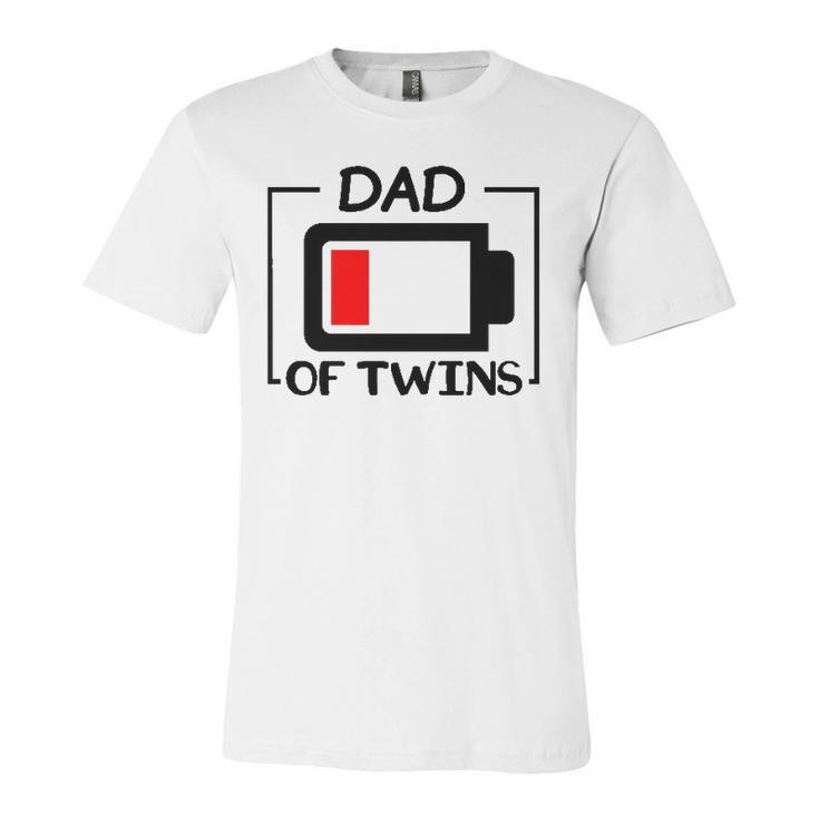 Dad Of Twins Low Battery Tired Twins Dad Jersey T-Shirt