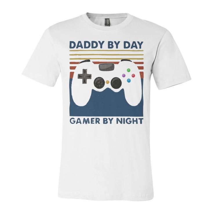 Daddy By Day Gamer By Night 250 Shirt Unisex Jersey Short Sleeve Crewneck Tshirt