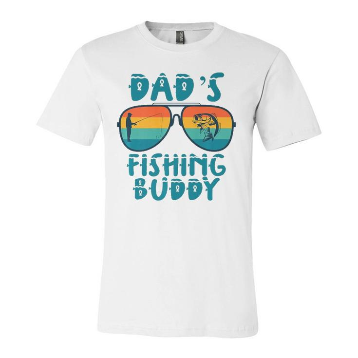 Dads Fishing Buddy Cute Fish Sunglasses Youth Kids Jersey T-Shirt