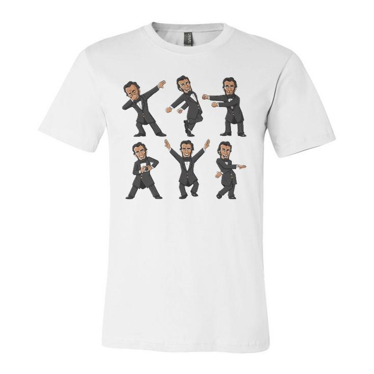 Dancing Abraham Lincoln 4Th Of July Boys Girls Kids Jersey T-Shirt